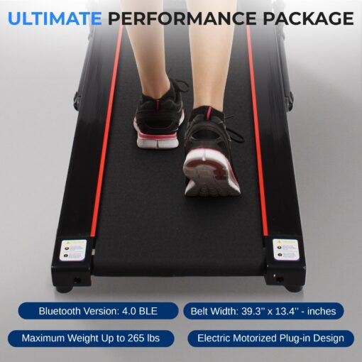 SereneLife Electric Folding Treadmill - Foldable Home Fitness Equipment for Walking & Running, Indoor Home Cardio Machine with Downloadable App, Safety Key, 12 Training Modes, Bluetooth Connectivity - Image 3