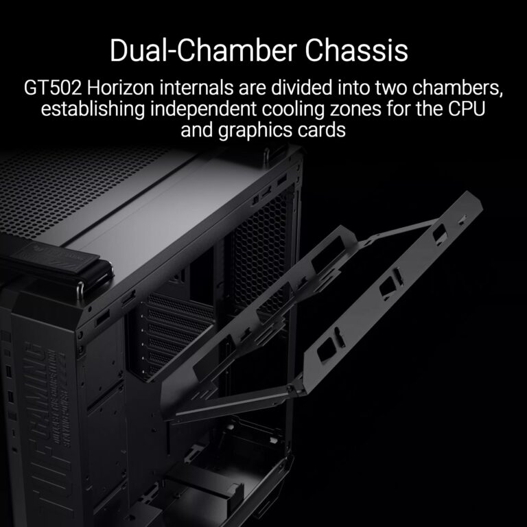 ASUS TUF Gaming GT502 Horizon ATX Mid-Tower Gaming Case (Boundless Panoramic Design, Dual-Chamber, Independent CPU and GPU Cooling Zones, Tool-Free Side Panels, USB 10 Gbps Type-C® Front Panel) - Image 16