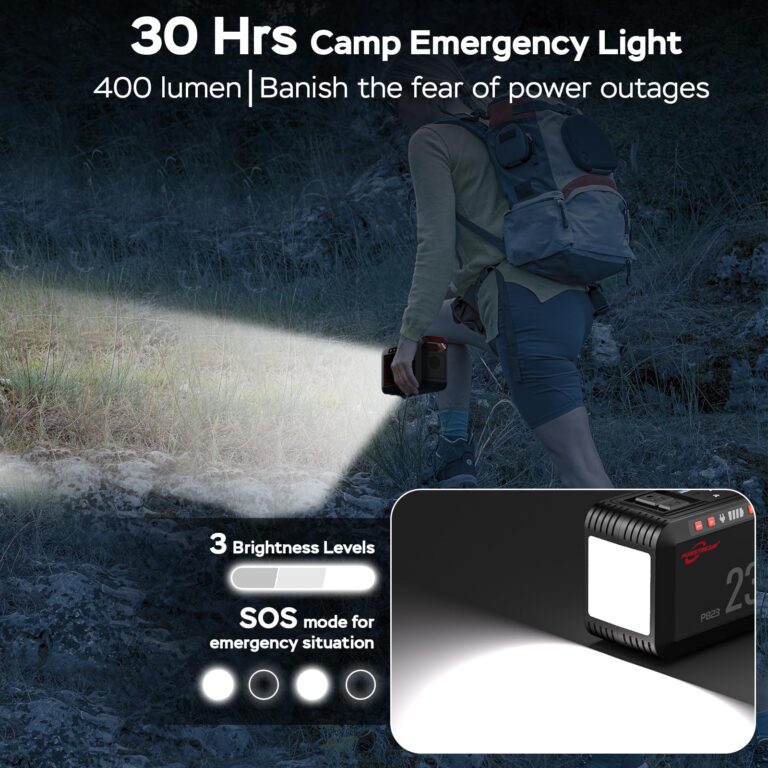 POWSTREAM 300W Solar Generator Power Station - 236Wh Portable Power Station with 60W Foldable Solar Panel Included, Pure Sine Wave Power Supply for Camping Emergency Home Blackout - Image 2