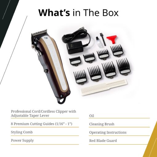 Wahl Professional 5 Star Legend Cordless Clipper High Performance Hair Cutting Tool Lithium Ion Battery 100 Min Runtime - Image 5