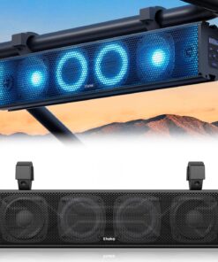 Ehaho 25 Inch UTV Sound Bar, ATV SoundBar Bluetooth with RGB Lighting, IP65 Waterproof Golf Cart Sound Bar, Amplified Powersports SXS SoundBar, UTV Speakers Compatible with Polaris RZR Can-Am