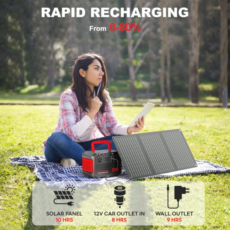 MARBERO Portable Power Station 240Wh 350W Peak Camping Portable Power Bank with AC Outlet 110V(3*USB A, 2*USB C, 2*AC,2*DC) Solar Generator for Outdoor Travel Home Emergency Hurricane - Image 4