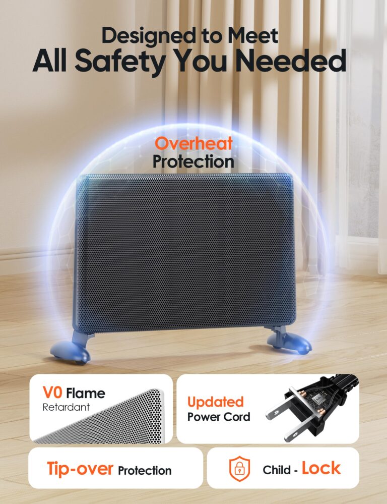 Ballu Mica Infrared Space Heater Indoor Use,1500W Electric Panel Heater with Program Thermostat,Wifi App Control,Portable Stand Wall Mount Room Heater for Large Room Energy Efficient,Work with Alexa - Image 2