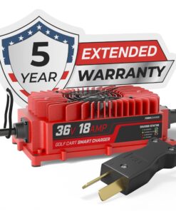 FORM 36 Volt Golf Cart Battery Charger for Club Car, EZGO & Yamaha Golf Carts with Crowfoot Plug - 36V 18AMP Lead Acid Battery Charger