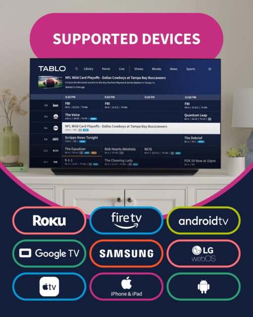 Tablo 4th Gen 4-Tuner Over-The-Air (OTA) DVR - Watch, Pause & Record Live TV, News, Sports & Movies Throughout Your Home Over Wi-Fi - Pairs w/Any TV Antenna - 50+ Hrs Recording - No Subscriptions - Image 7