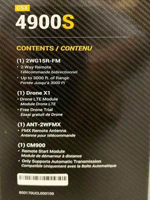 Compustar CSX4900-S 4-Button 2-Way, 3000' Remote Start System w/Drone X1LTE - Image 2