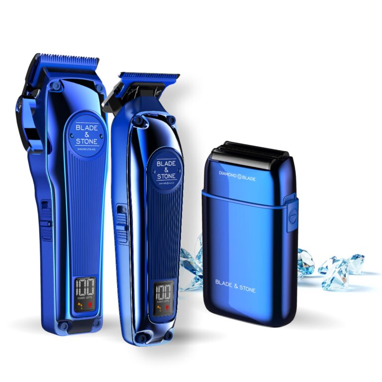 Blade & Stone - Clippers, Trimmers, and Mens Shaver - Professional Foil Shaver for Men - Diamond-S Blade - Graphene-X Blades - High-Torque Motors - Waterproof Shaving Machine - Big Blue