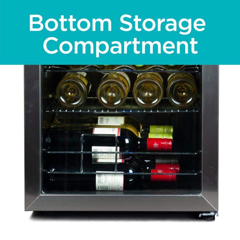 BLACK+DECKER 26 Bottle Wine Fridge with Interior Light and Mechanical Temperature Control, Compressor Cooling Wine Cooler Refrigerator with 4 Wine Racks and 1 Flat Shelf,Fridge with Bottom Compartment - Image 5