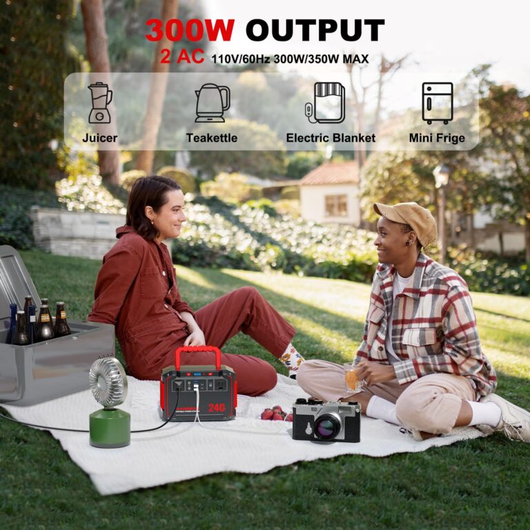 MARBERO Portable Power Station 240Wh 350W Peak Camping Portable Power Bank with AC Outlet 110V(3*USB A, 2*USB C, 2*AC,2*DC) Solar Generator for Outdoor Travel Home Emergency Hurricane - Image 5