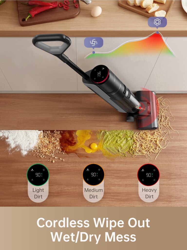 DREAME H12 PRO Wet Dry Vacuum Cleaner, Cordless Vacuum Mop All in One, Smart Floor Cleaner for Hard Floor, One-Step Edge to Edge Cleaning with Hot Air Drying - Image 6