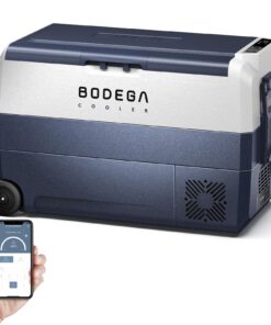 BODEGACOOLER 12 Volt Car Refrigerator,53 Quart Portable Car Freezer Fridge Bluetooth Control,(50L) -4℉-68℉ Electric Cooler 12/24V DC and 100-240V AC for Travel,Camping,RV,Boat Road Trip Tailgating