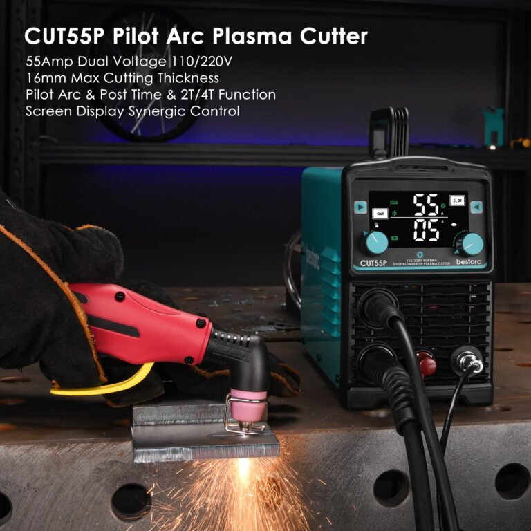 bestarc 55Amps Plasma Cutter, Non Touch Pilot Arc, Large Digital Display Screen, CUT55P 110/220V Dual Voltage, IGBT Inverter Plasma Cutting Machine (CUT55P 110/220V) - Image 6