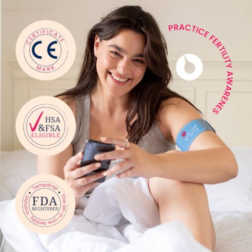 Tempdrop Fertility and Ovulation Tracker –Wearable Basal Body Temperature (BBT) Monitoring Sensor and Fertility Charting App Includes Comfortable Armband (L/XL - 12.5-18.5 Inches) - Image 2