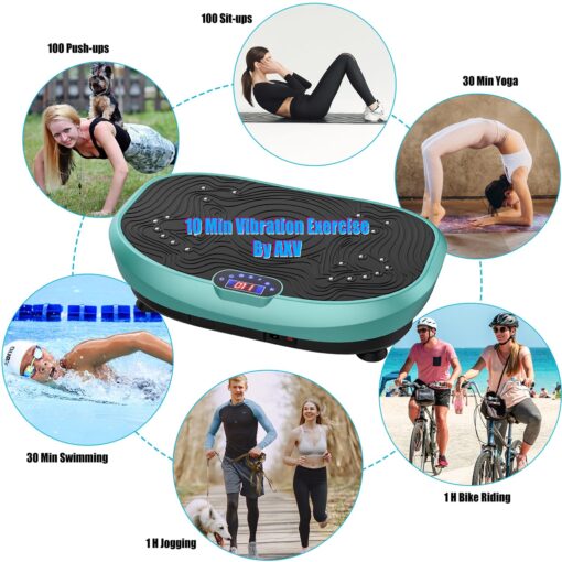 AXV Vibration Plate Exercise Machine Whole Body Workout Music Vibrate Fitness Platform Lymphatic Drainage Machine for Weight Loss Shaping Toning Wellness Home Gyms Workout - Image 7