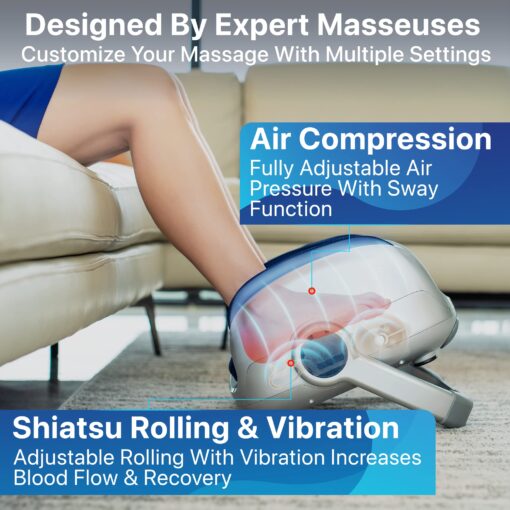 MIKO Shiatsu Foot Massager for Circulation & Pain Relief - Deep Tissue Kneading, Heat Therapy for Plantar Fasciitis, Neuropathy, Diabetics - FSA/HSA Eligible - Fits Up to Size 15 - Image 4