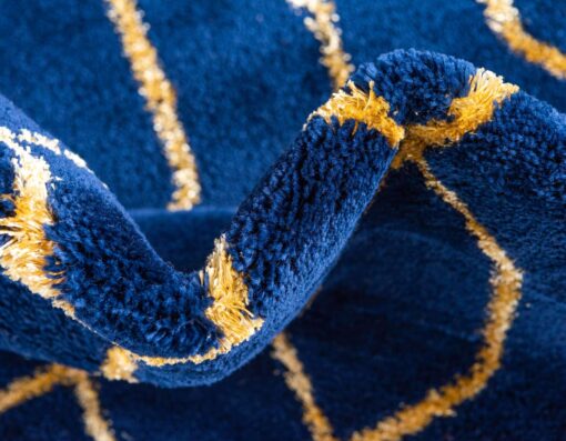 Marilyn Monroe Glam Collection Area Rug - Trellis (7' 10" x 10' Rectangle, Navy Blue Gold/ Gold) - Image 4