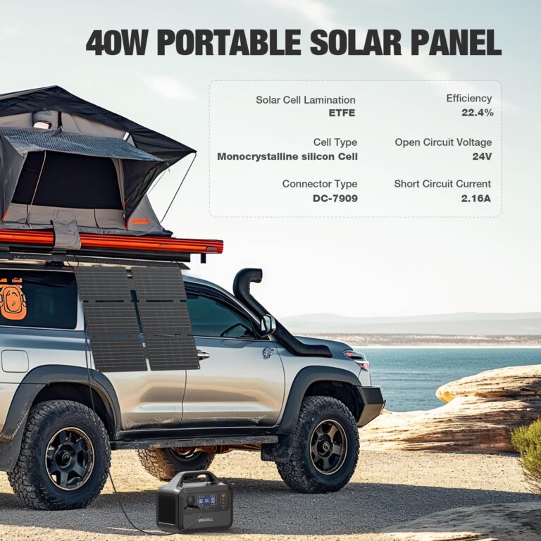 GRECELL Solar Generator with 40W Solar Panel Included,230Wh Portable Power Station 1.5hrs Fast Charging, (600W Surge) AC Outlets, LiFePO4 Battery Backup for Outdoor Camping, Trip, Power Outage - Image 7