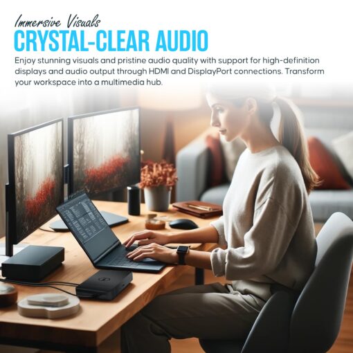 Dell WD19S Docking Station Dual Monitor Bundle - Dell Dock Station with 180 + USB Type-C + HDMI+ Dual DisplayPort - Ultimate Laptop Docking Station - Image 2
