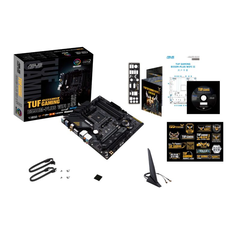 ASUS TUF Gaming B550-PLUS WiFi II AMD AM4 (3rd Gen Ryzen™) ATX Motherboard (PCIe 4.0, 6, 2.5Gb LAN, BIOS Flashback, USB 3.2 2, Addressable 2 RGB Header and Aura Sync) - Image 2