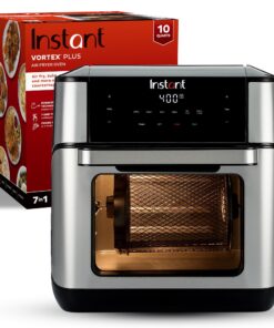 Instant 140-3000-01 Vortex Plus Quart 7-in-1 Multi-Use Air Fryer, 10QT, Silver,Black