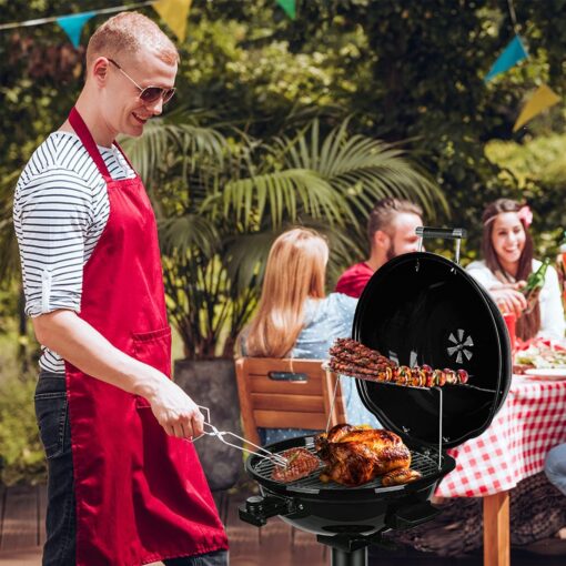 Techwood 1600W Indoor Outdoor Electric Grill, Electric BBQ Grill, Portable Removable Stand Grill, Black - Image 2