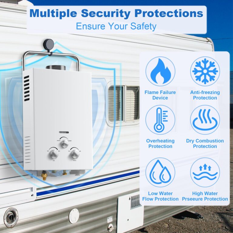 Outdoor Propane Tankless Water Heater - 6L 1.58 GPM Portable Gas Water Heater with Handle & Overheating Protection, Instant Hot Water for RV Cabin Camping Boat Barn - Image 9