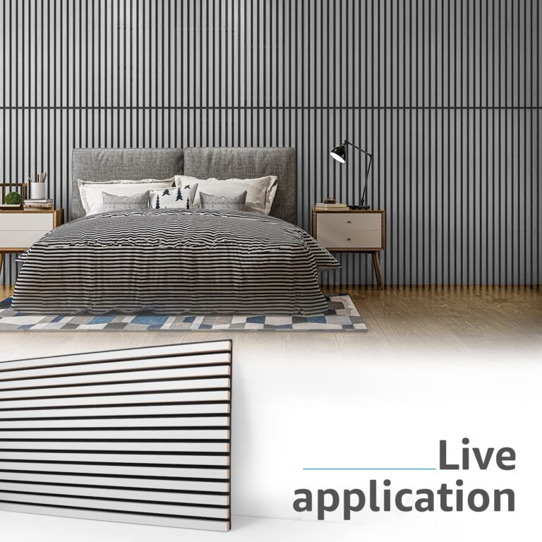 Art3d 4 Wood Slat Acoustic Panels for Wall and Ceiling - 3D Fluted Sound Absorbing Panel with Wood Finish - Brushed Silver - Image 6