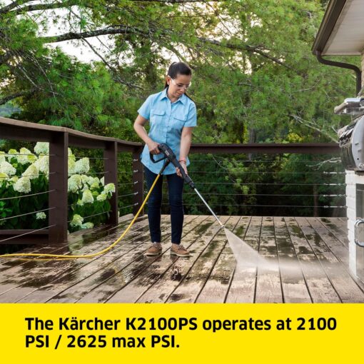 Kärcher Pressure Washer K2100PS, Max 2625 PSI, 3 Spray Nozzles, Detergent Tank, For Cars, Driveways, Siding, Patios, 2.07 max. GPM - Image 8
