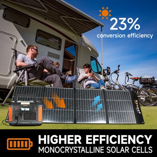 BALDR Solar Panels 200W Monocrystalline Portable Folding Solar Charger for Solar Generators and Portable Power Stations，Solar Panel Kit for Camping, Off Grid Living - Image 7