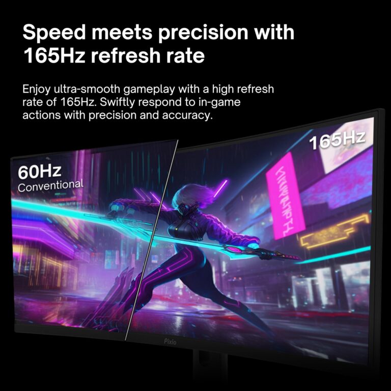 Pixio PXC325 32 inch 165Hz Refresh Rate FHD 1080p Resolution 1500R Curve VA Panel 1ms Response Time Adaptive Sync HDR Curved Gaming Monitor - Image 6