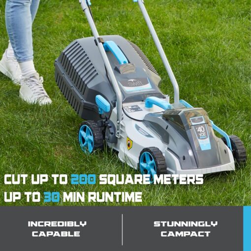 Cordless Lawn Mowers, 15 Inch Lightweight Lawn Mower, 40V Lithium-ion Lawnmower w/Brushless Motor, 5 Cutting Heights Adjustable -Low Noise 2 in 1 Push Mower - Image 8