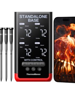 ThermoMaven Smart Bluetooth Wireless Meat Thermometer – 4-Probe, WiFi Unlimited Range, 6 Sensors with NIST Certified Accuracy, Ideal for BBQ, Grill, Kitchen, Oven, Smoker & Rotisserie
