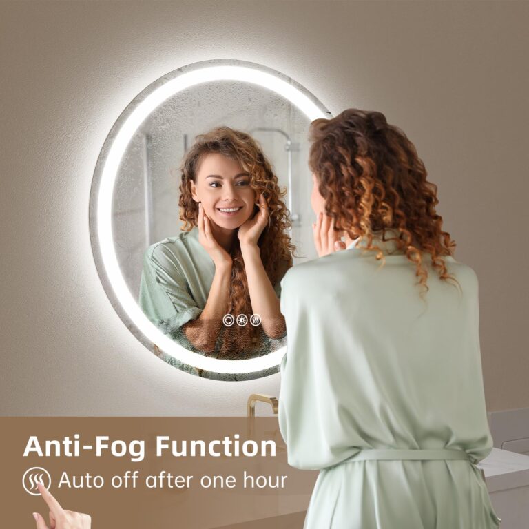 LOVESPEJO 36" Round LED Mirror for Bathroom, Anti-Fog LED Bathroom Vanity Mirror with Lights, Dimmable, 3 Colors, IP54 Waterproof - Image 4