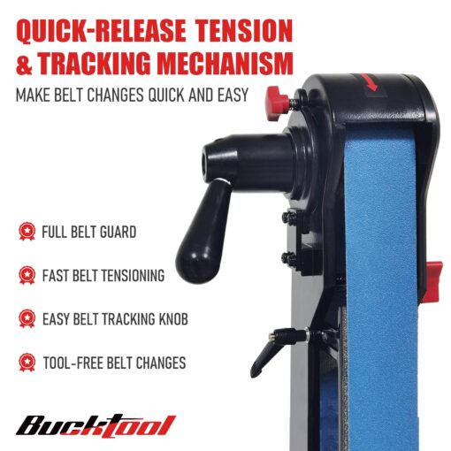 Bucktool Combo 2" x 42" Belt Sander 6" Bench Grinder, Knife Sharpener with Large Work Table BG2600 Upgraded Model - Image 7