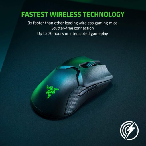 Razer Viper Ultimate Lightweight Wireless Gaming Mouse: Fastest Gaming Switches - 20K DPI Optical Sensor - Chroma Lighting - 8 Programmable Buttons - 70 Hr Battery - Classic Black - Image 5