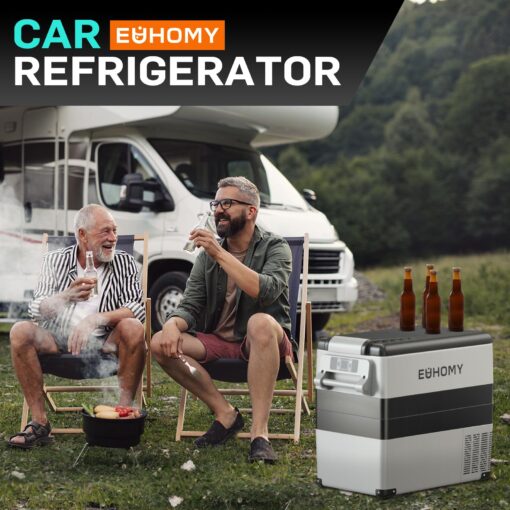 EUHOMY 12 Volt Refrigerator, 59QT(55L) Electric Cooler, 12V Fridge APP Control, 12V Cooler -4℉~68℉, Portable Freezer 12/24V DC 110-240V AC for Camping, Travel, Truck, Home - Image 3