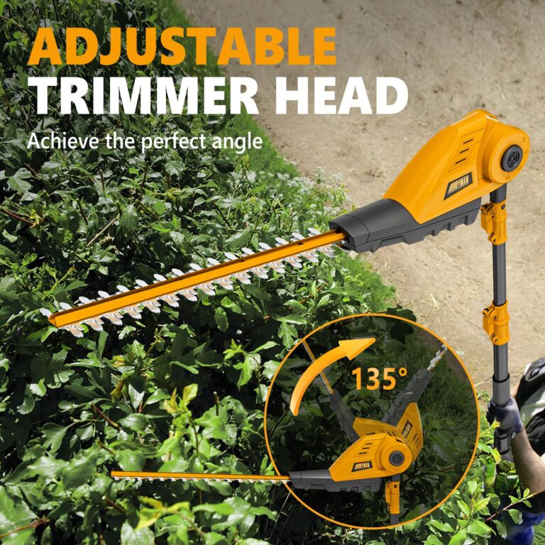 Alloyman Pole Saw 8-Inch Cordless and 16-Inch Pole Hedge Trimmer 2-in-1,with 2 Packs 4.0Ah Batteries & Charger,for Tree Trimming and Shrubs Pruning - Image 4