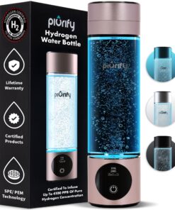 Hydrogen Water Bottle Generator - Up to 4100+ PPB Concentration - SPE/PEM Technology - Certified H2 Generator - Portable Athletic Performance & Hydration System - 6-Hour Hydrogen Retention (Pink)