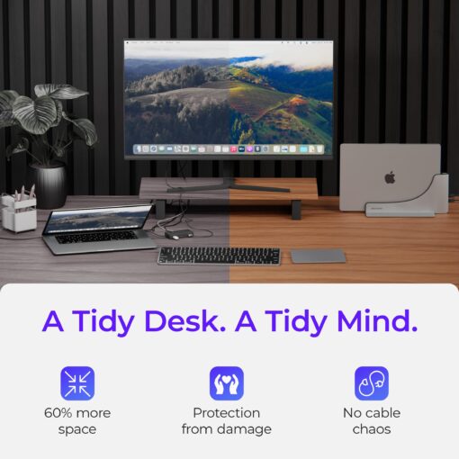 Ascrono Dock for 16" Apple MacBook Pro - Docking Station - Connect Dual Displays w/Two Thunderbolt 4 USB-C Ports - Mac Docking Station Hub - Supports MacBook Pro 16 (2021-2024, M1,M2,M3,M4 Pro & Max) - Image 6