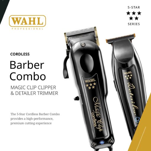 Wahl Professional Cordless Barber Combo Includes Magic Clip Blending Clipper and Detailer Li Trimmer 100 Min Runtime - Image 8