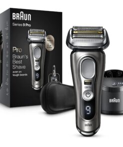 Braun Electric Razor for Men, Series 9 Pro 9465cc Wet & Dry Electric Foil Shaver with ProLift Beard Trimmer, Cleaning & Charging SmartCare Center, Head Shavers for Bald Men, Noble Metal