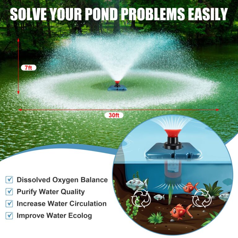 Goldlife Pond Fountain Aerator, F1-4 1HP 750W 110V PowerfuI Floating Pond Fountain Pump With 100 FT Power Cord, Outdoor Pond Aerating Fountains Cascade Pump for Small Large Ponds Lake Pond Jet System - Image 7