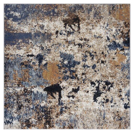 Keen Home Design Area Rugs - 10ft Round Non-Shedding, Abstract Rugs for Kitchen, Living Room, Bedroom, Dining Room, Entryway - Size: 10' Square, Multi - Image 6