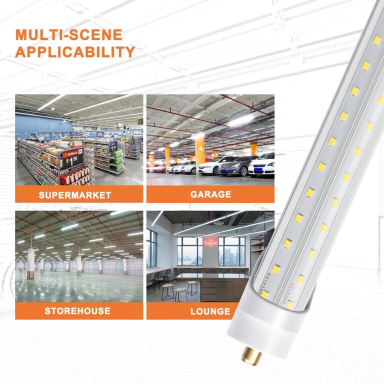 ONLYLUX 8ft LED Bulbs, 8 Foot LED Shop Light Bulb 72W 6000K 10000lm, Super Bright,T8 T10 T12 V Shape FA8 Lights, Clear Cover, F96T12 Bulbs to Replace Fluorescent Light Bulbs(Pack of 12) - Image 4