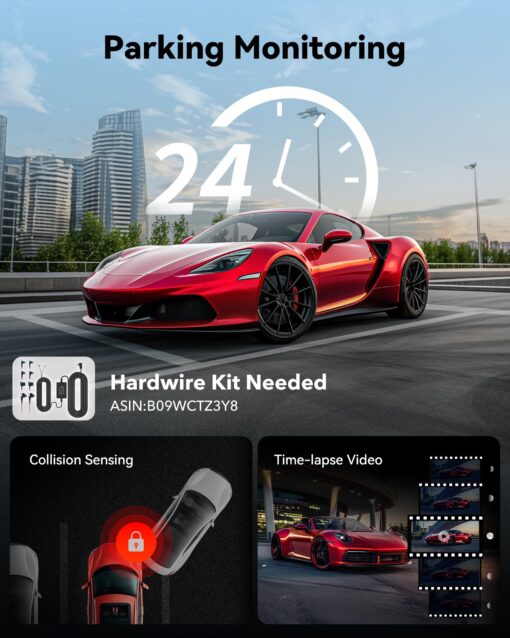 REDTIGER 4K Dash Cam Front Rear, 5.8GHz WiFi APP Control, Voice Control, Included 128GB Card, 3.18'' Touch Screen, Dash Camera for Cars with GPS, WDR Night Vision, 24H Parking Monitor(F7NX) - Image 2