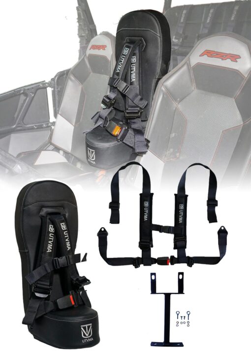 UTVMA RZR 1000 and 900 (2014-2023) Bump Seat with 4-Point Harness | Kids Seat | Jump Seat | All Models (XP, Turbo, Turbo S, High Lifter, Sport, Premium, Ultimate) (Black) - Image 9