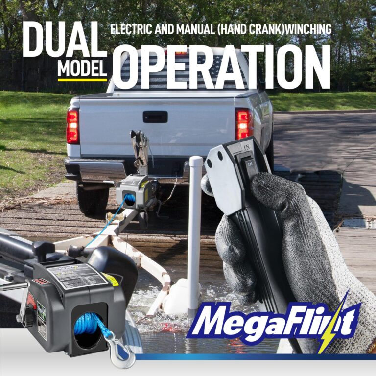 Megaflint Trailer Winch,Reversible Electric Winch, for Boats up to 6000 lbs.12V DC,Power-in, Power-Out, and Freewheel Operations,30% Higher winching Power Than Regular 6000 lbs Winch (5000lbs Marine) - Image 6