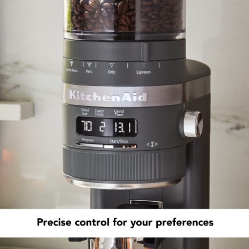 KitchenAid Burr Coffee Grinder - KCG8433 - Matte Charcoal Grey, 10 Oz - Image 5