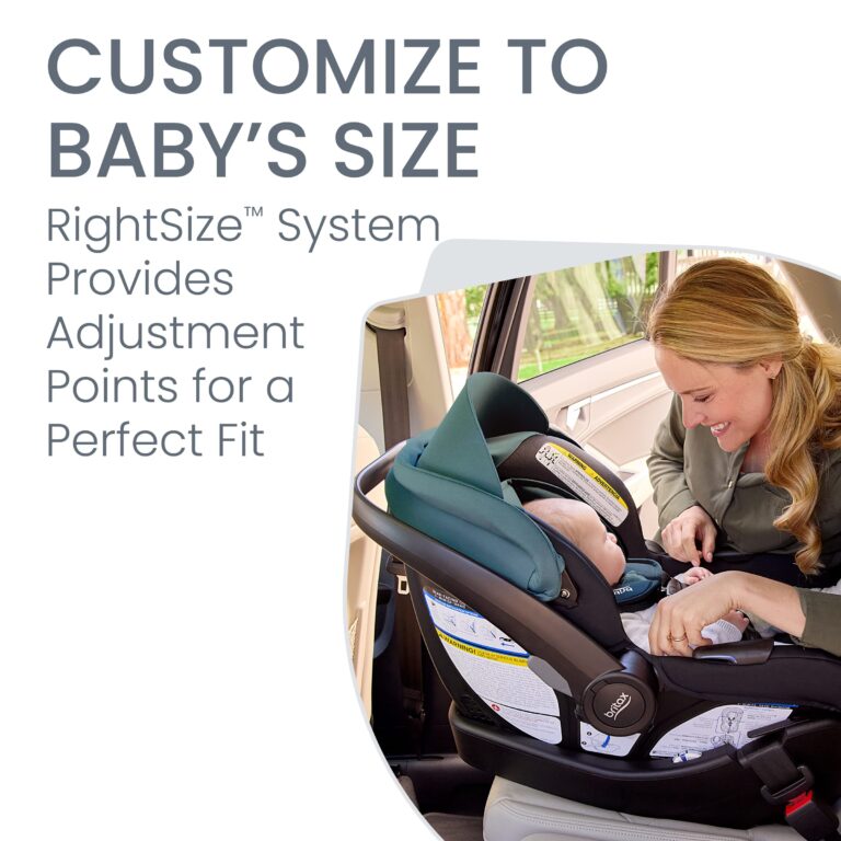 Britax Willow S Infant Car Seat with Alpine Base, ClickTight Technology, Rear Facing Car Seat with RightSize System, Jade Onyx - Image 6