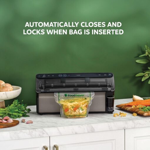 FoodSaver® Elite All-in-One Liquid+™ Vacuum Sealer with Bags, Rolls, and Accessories, Dark Stainless Steel - Image 4